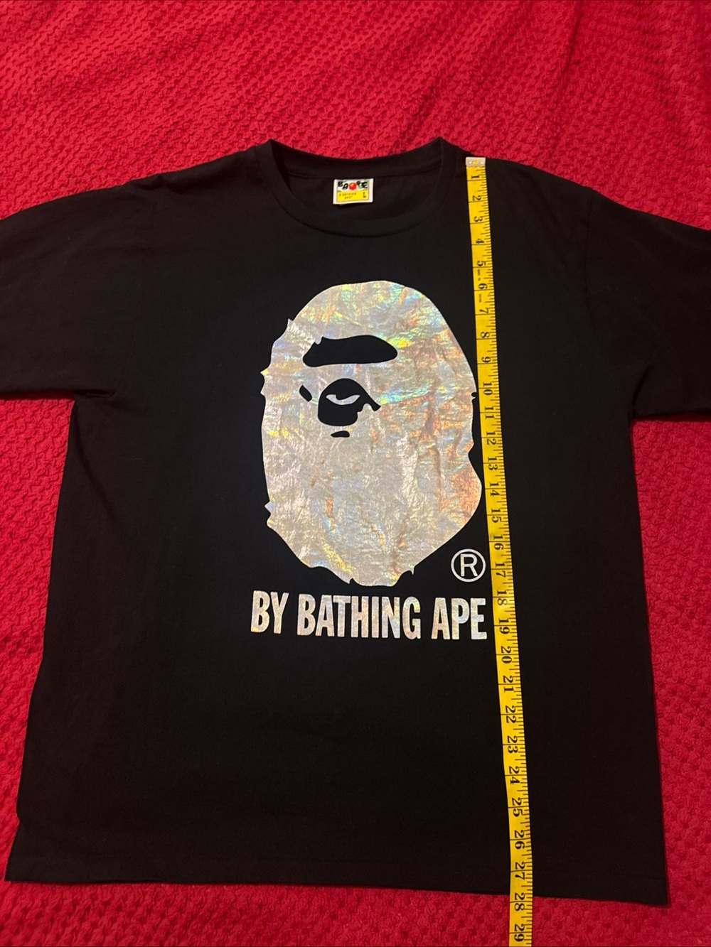 A Bathing Ape BAPE Holographic Ape head tee
